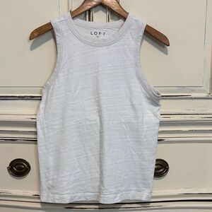 LOFT White Sleeveless Ribbed Tank